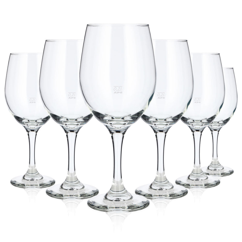 6x APS Glas 0,2l Weinglas Rotweinglas Weißweinglas Weinkelch (6er Set)