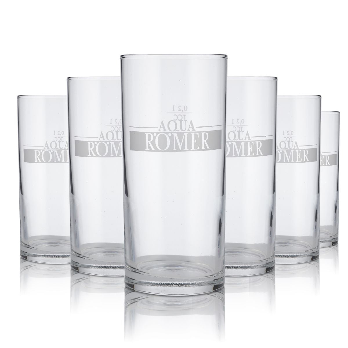 6x Aqua Römer Glas 0,2l Becher Gläser Set Mineralwasser Sprudel Soda Gastro