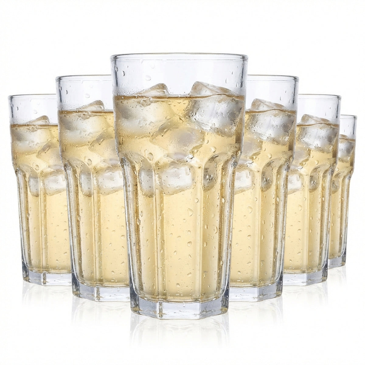 6x Arcoroc Glas Cocktailglas 0,65l Longdrinkglas im Reliefschliff Becher