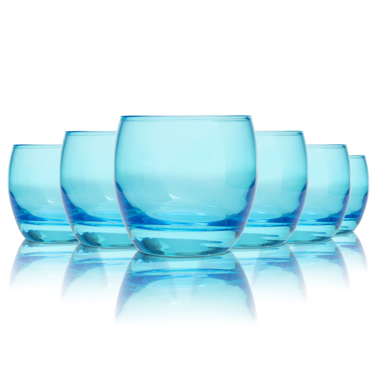 6x Arcoroc Tumbler Glas 0,32l Salto Colors Blautönung Longdrink Cocktail Wasser