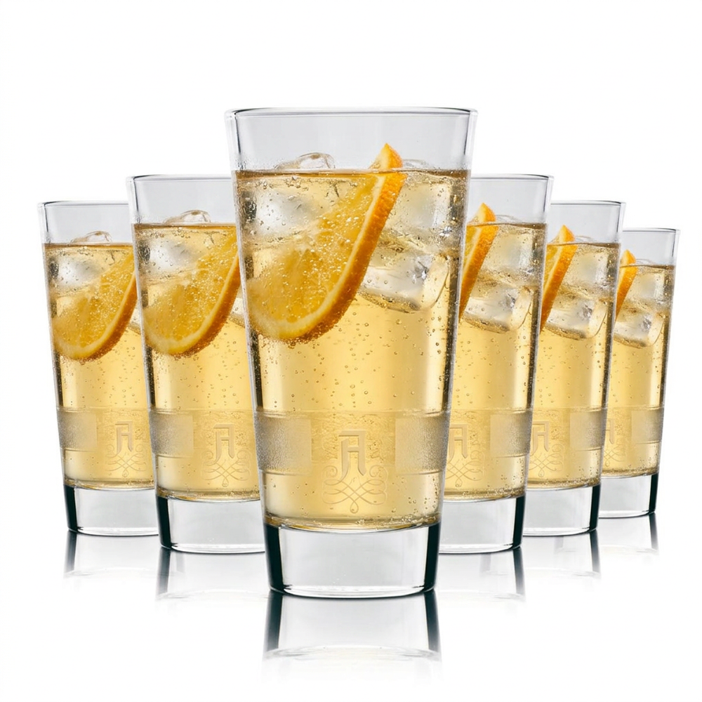 6x Asbach Glas 0,2l Becher Gläser Longdrink Cocktail Cola Cognac Uralt Gastro