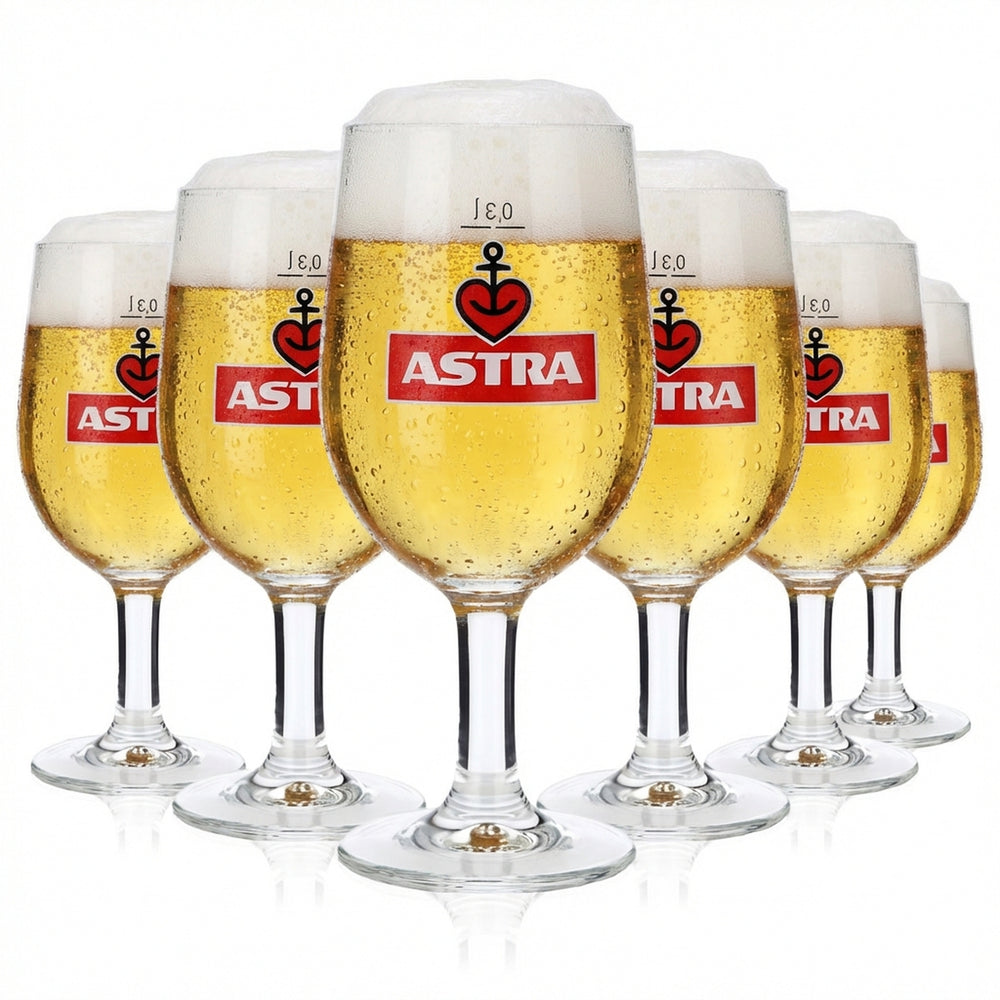 6x Astra Bier Biergläser Pokalgläser Tulpenglas 0,3 l hoch die Tulpen RC