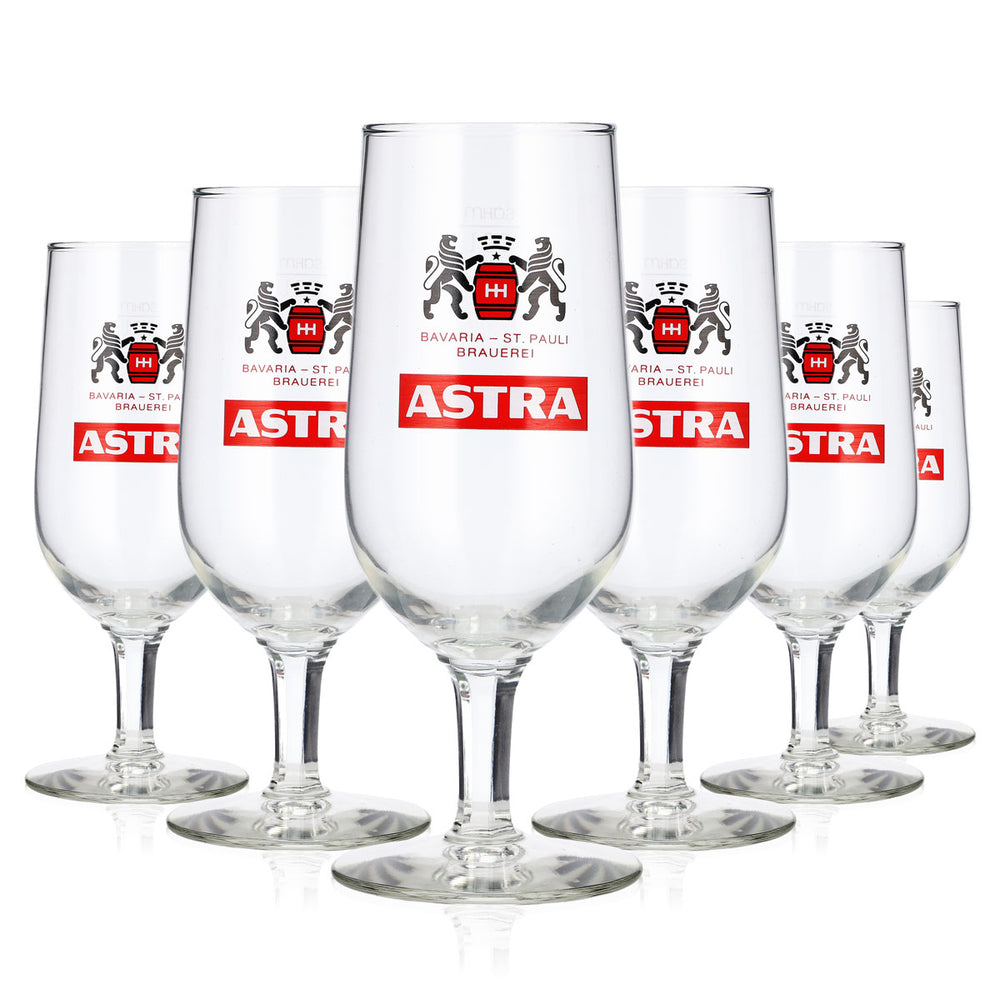 6x Astra Bier Glas 0,2l Tulpe St.Pauli Sahm Bierglas Pokalglas