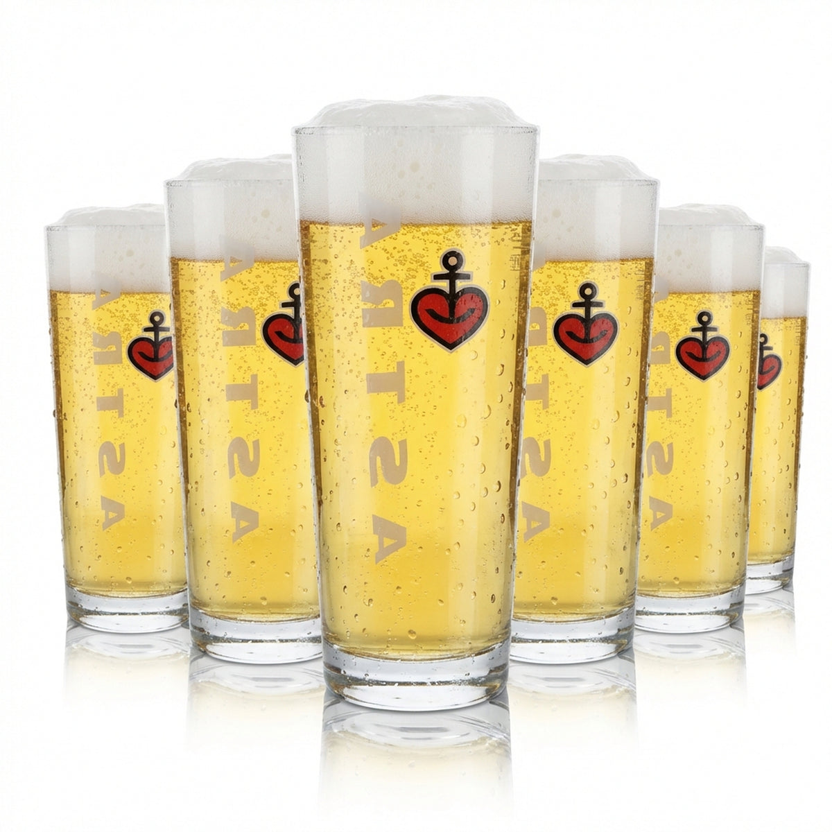 6x Astra Bierglas 0,4l Willi Becher Pokal Gläser Set Brauerei Hamburg Kiez Späti