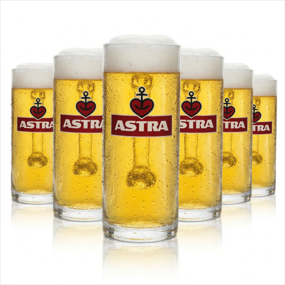 6x Astra Bierglas Krug 0,5l Humpen Gläser Set Kiez Hamburg Brauerei Kneipe Bar