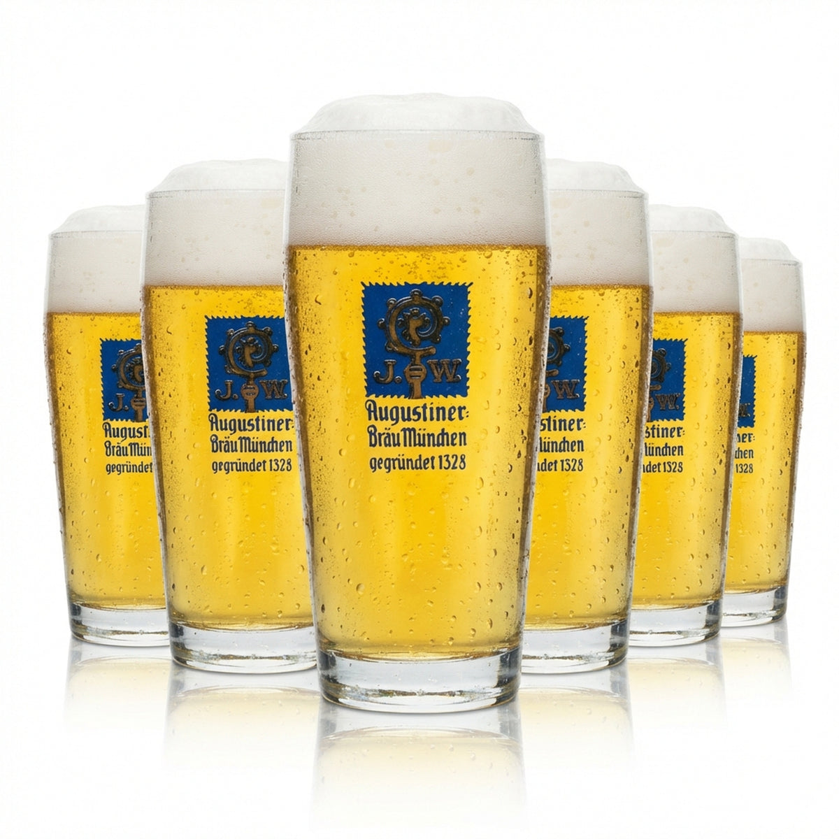 6x Augustiner Bier Glas 0,25l Willi Becher