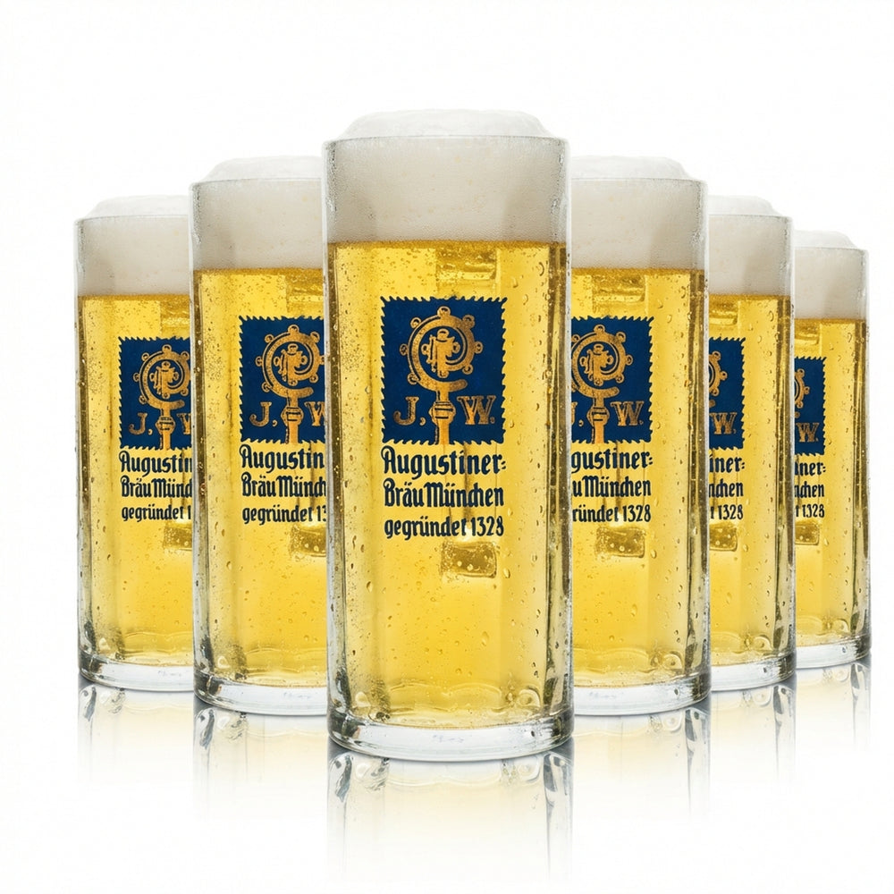 6x Augustiner Bier Glas 0,5l Krug Seidel Rastal