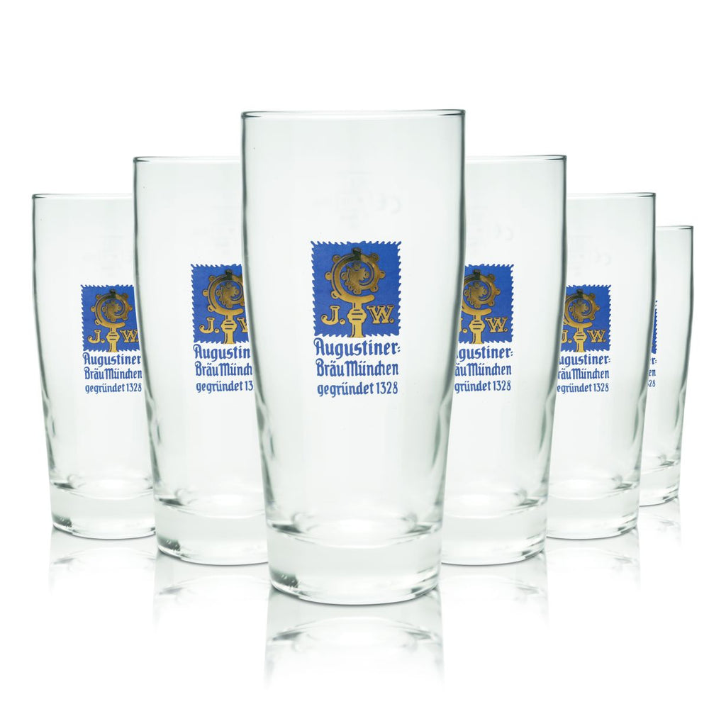 6x Augustiner Bierglas 0,3l Willi Becher Gläser Set Brauerei München Bayern