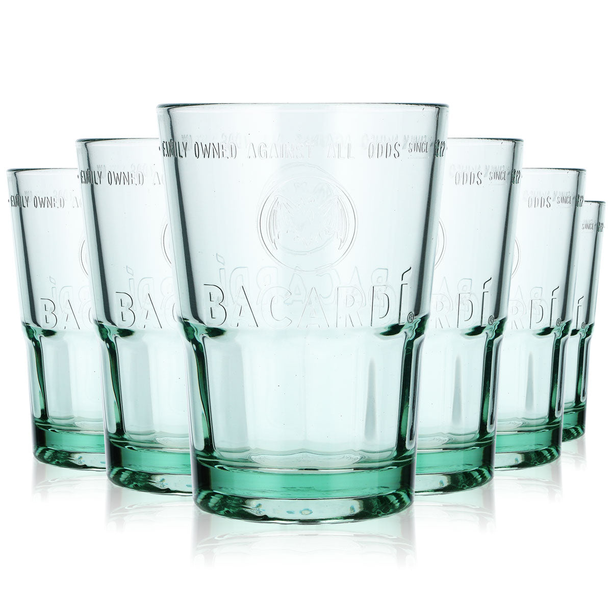 6x Bacardi Rum Glas Rumgläser Cocktailgläser 0,28l Longdrinkglas Grün