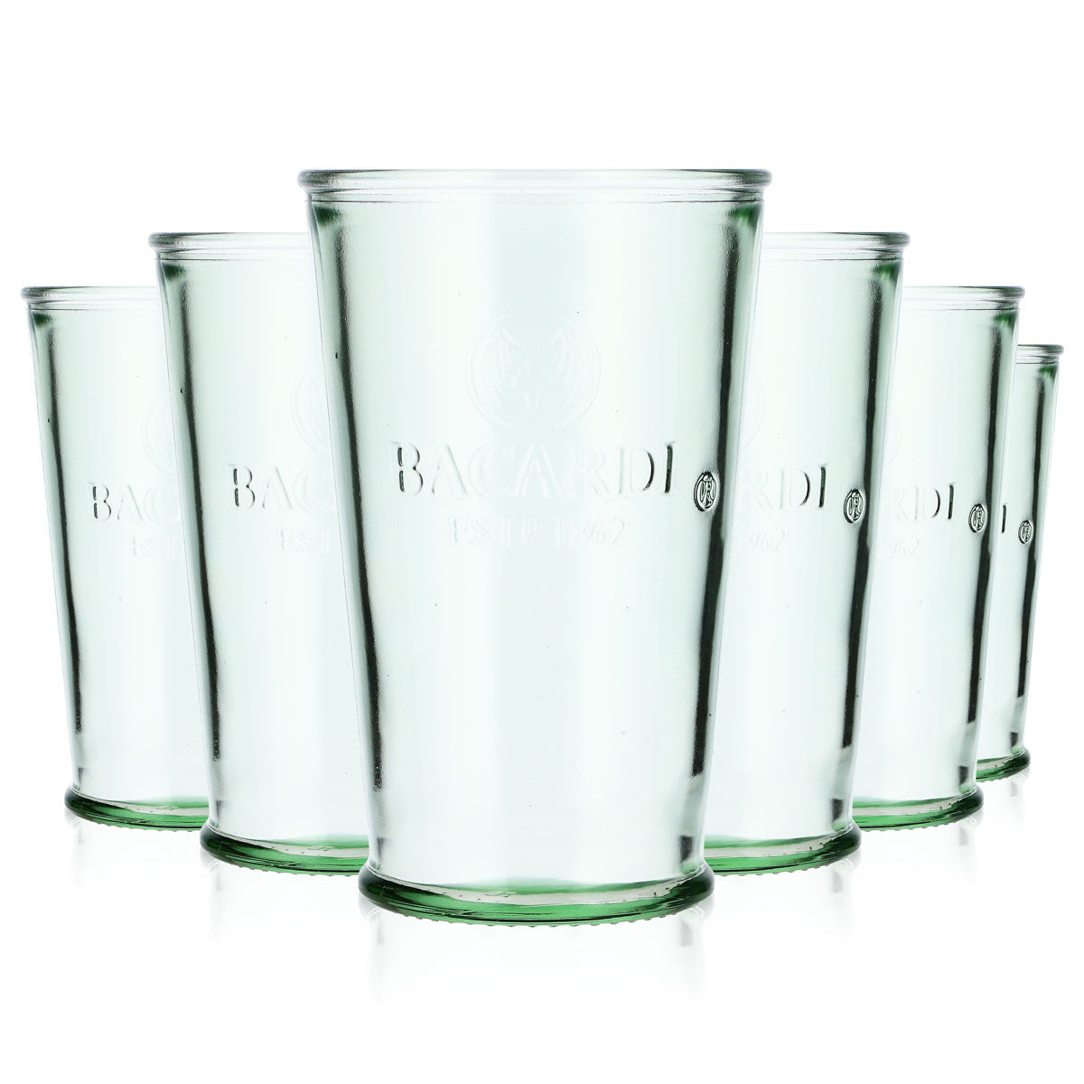 6x Bacardi Rum Glas Rumgläser Gläser Cocktailglas Mojito grün V Form – Ansicht 5
