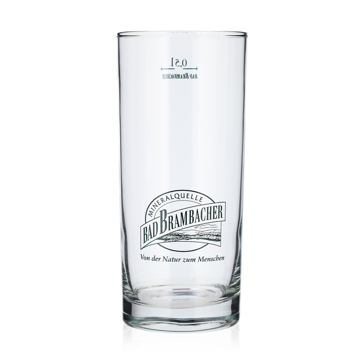 6x Bad Brambacher Wasser Glas 0,5l Becher Grünes Logo (6er Set)