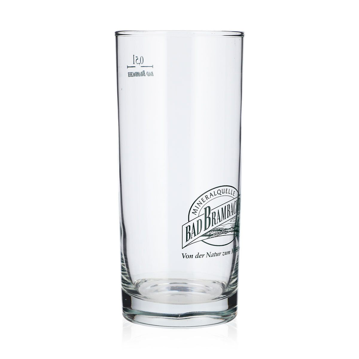 6x Bad Brambacher Wasser Glas 0,5l Becher Grünes Logo (6er Set) – Ansicht 2