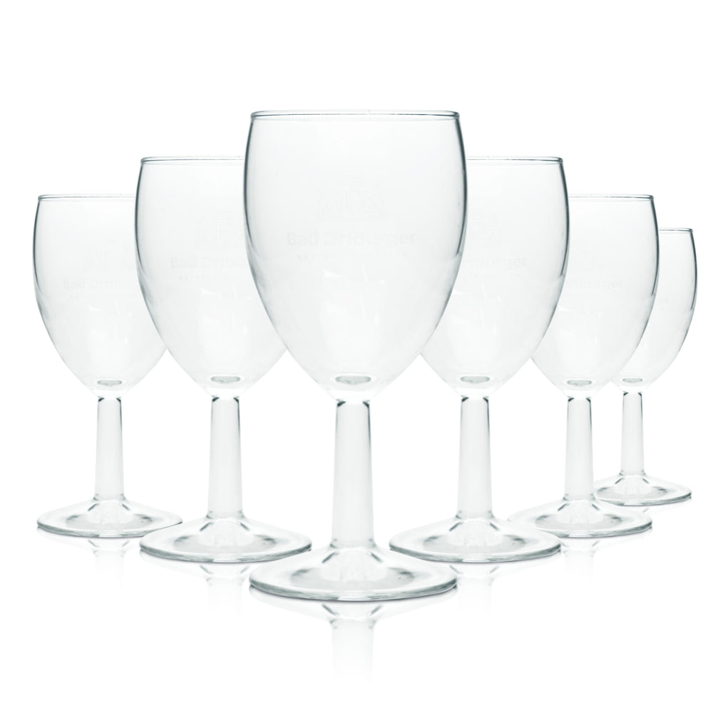 6x Bad Driburger Wasser Glas 0,2l Pokal Flöte Tulpe Gläser Mineral Quelle Soda