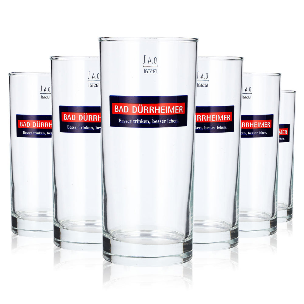 6x Bad Dürrheimer Wasser Glas 0,4l Becher Rastal (6er Set)