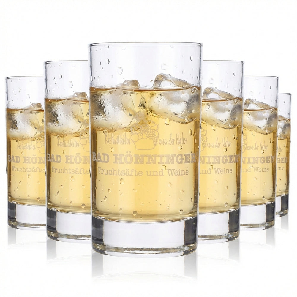 6x Bad Hönninger Saft Glas Fruchsaftgläser 0,16l Becher Arcoroc Island
