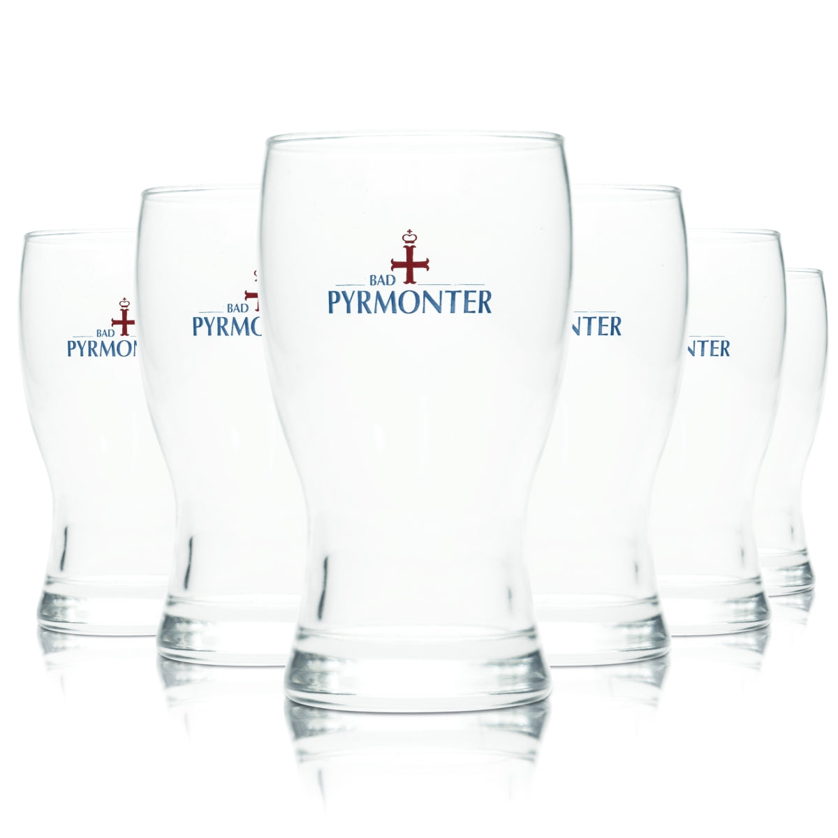 6x Bad Pyrmonter Wasser Glas 0,2l Becher Trink Gläser Mineral Quelle Brunnen