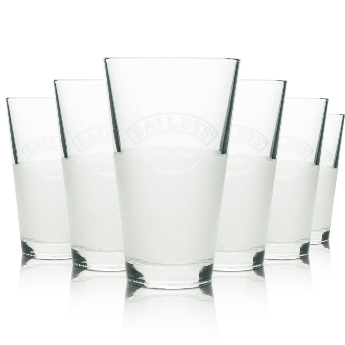 6x Baileys Glas 0,3l Heißgetränkeglas Longdrinkgläser Elegantes Satiniertes Design