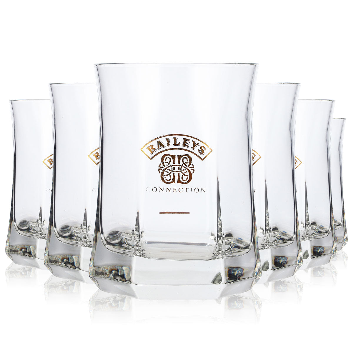 6x Baileys Whisky Cream Likörglas als Tumbler Facettenschliff Connection