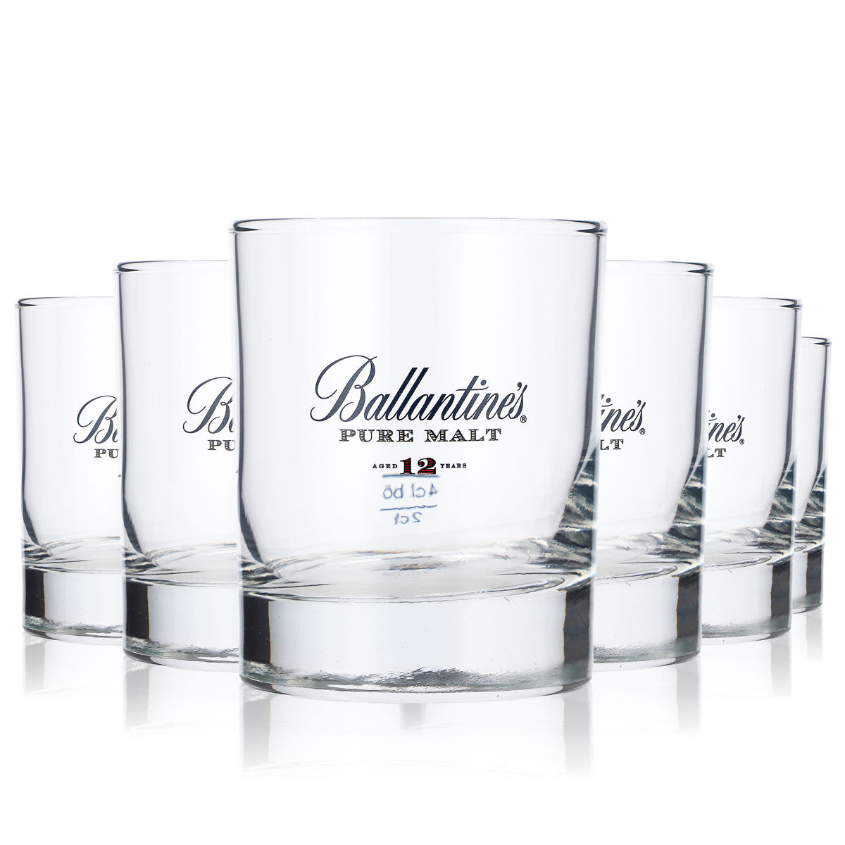 6x Ballantines Whisky Glas 0,23l Gläser dicker Boden Tumbler "Pure Malt" – Ansicht 5