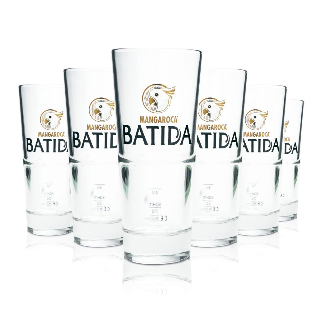 6x Batida de Coco Glas 0,29l Longdrinkgläser Cocktail V-Form Stapelbar Mangaroca