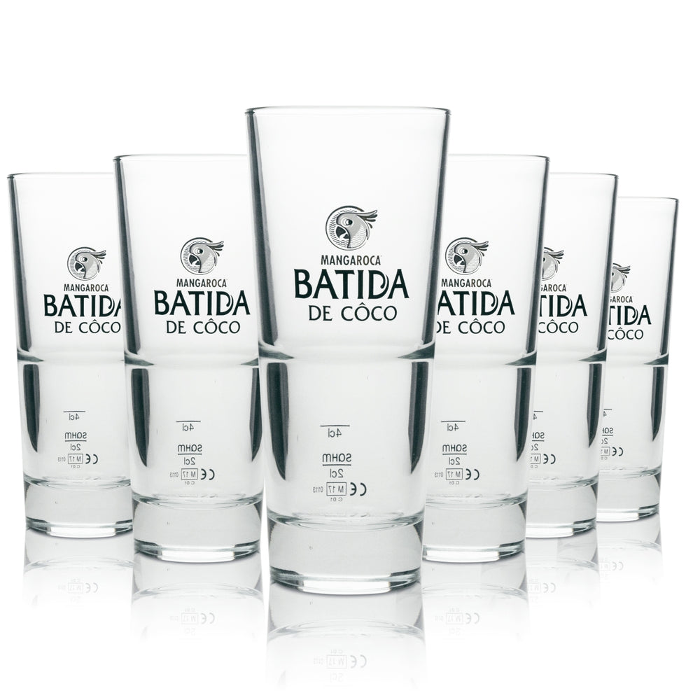 6x Batida de Coco Glas 0,3l Longdrink Cocktail Gläser Stapelbar Geeicht Gastro