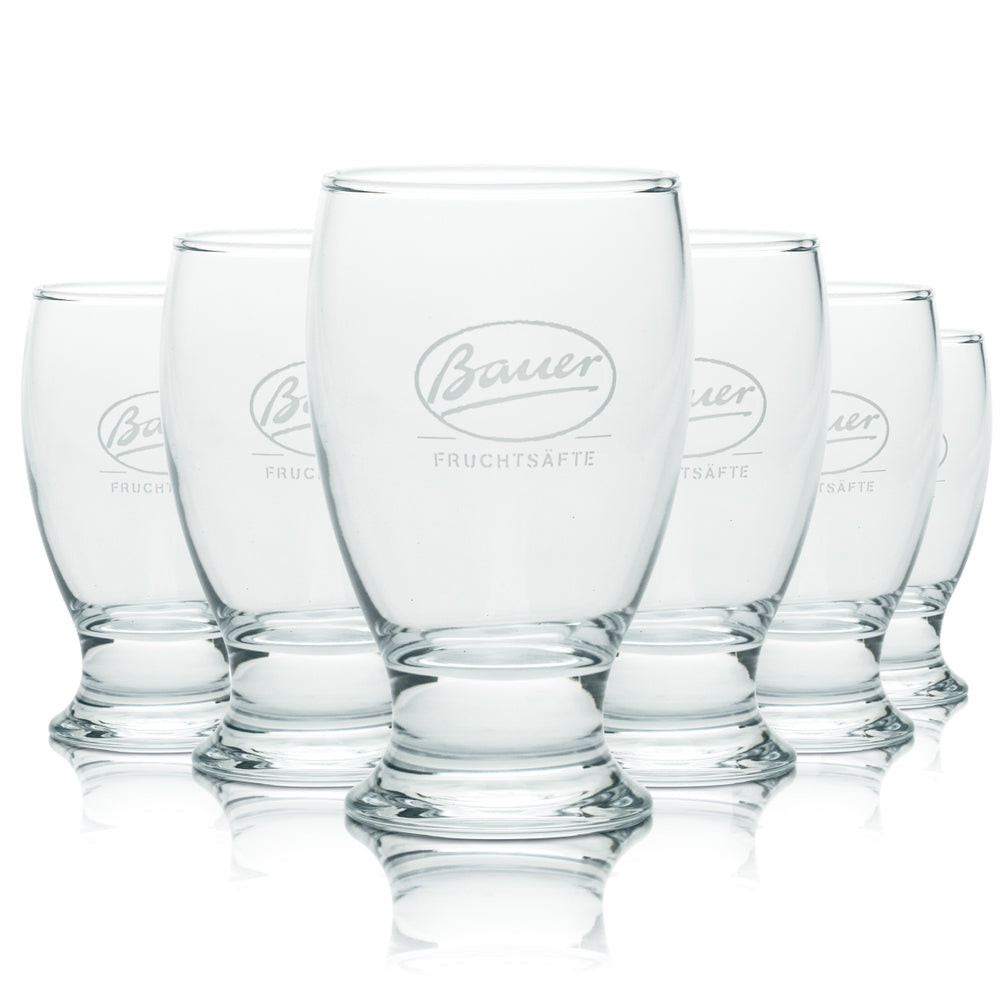 6x Bauer Glas 0,12l Tumbler Becher Pokal Gläser Frucht Saft Wasser Limo Schorle