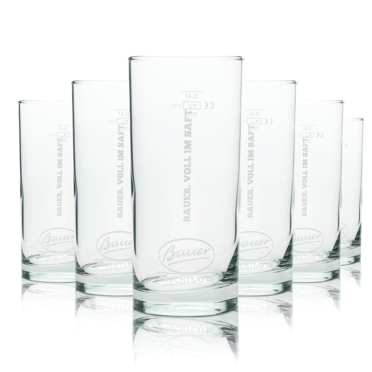 6x Bauer Saft Glas 0,4l Longdrink Amsterdam Becher Cocktail Gläser Gastro Bar