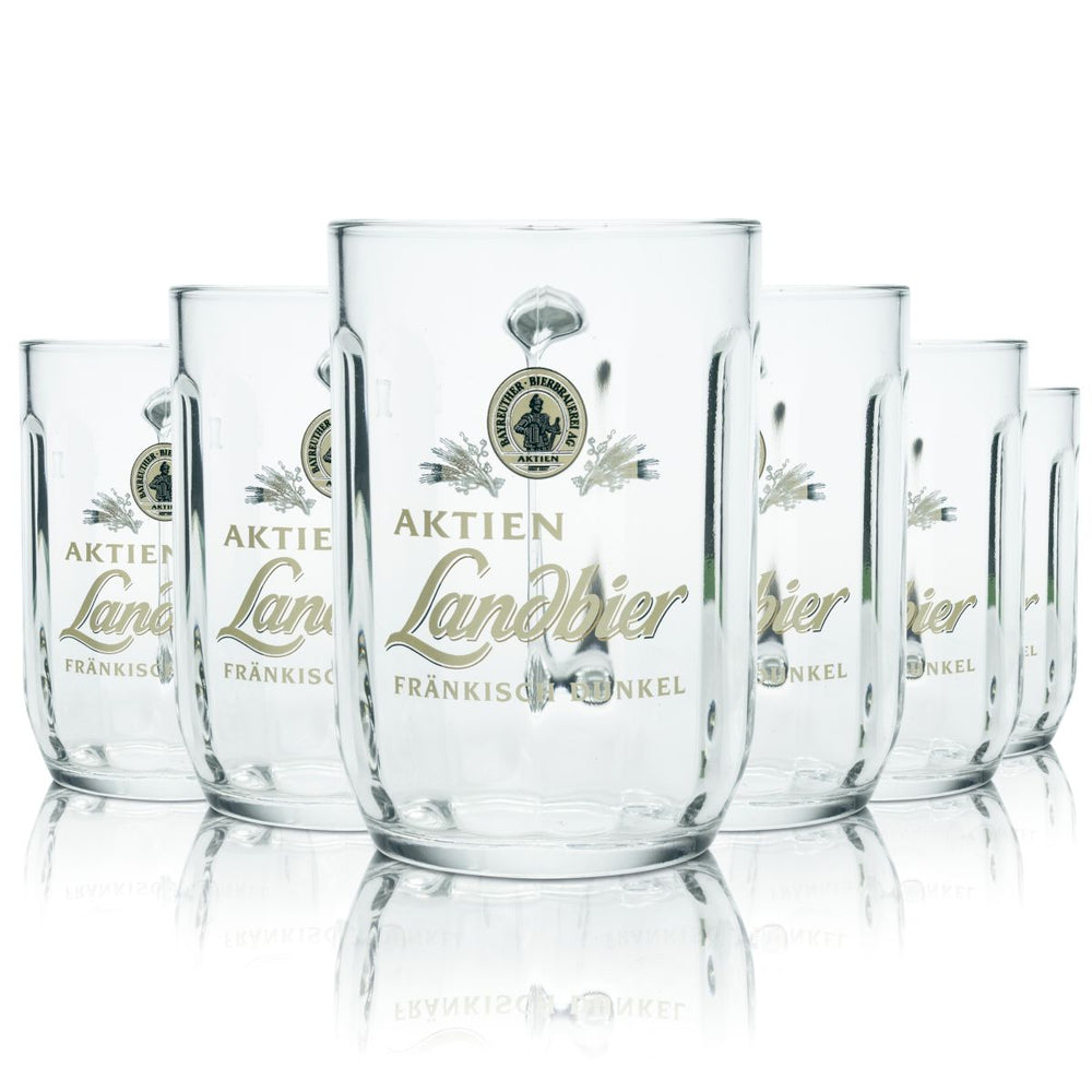 6x Bayreuther Bierbrauerei Glas 0,3l Kontur Bierkrug Humpen Seidel Gläser Set