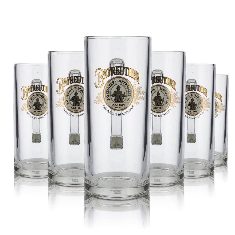 6x Bayreuther Bierbrauerei Glas 0,4l Bierkrug Humpen Seidel Gläser Set Gastro