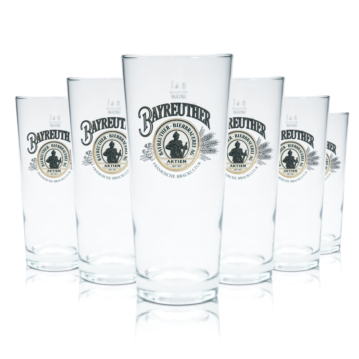 6x Bayreuther Bierbrauerei Glas 0,4l Willi Becher Gläser Gastro Geeicht Franken