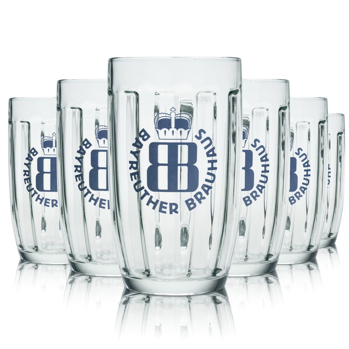 6x Bayreuther Bierglas 0,5l Brauhaus Kontu Bierkrug Humpen Seidel Gläser Set