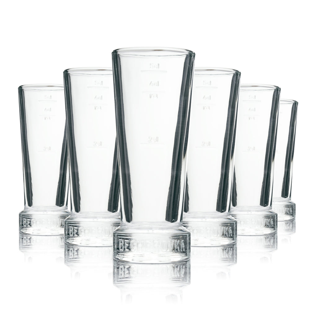 6x Becherovka Vodka Glas Shotbecher 5cl rastal