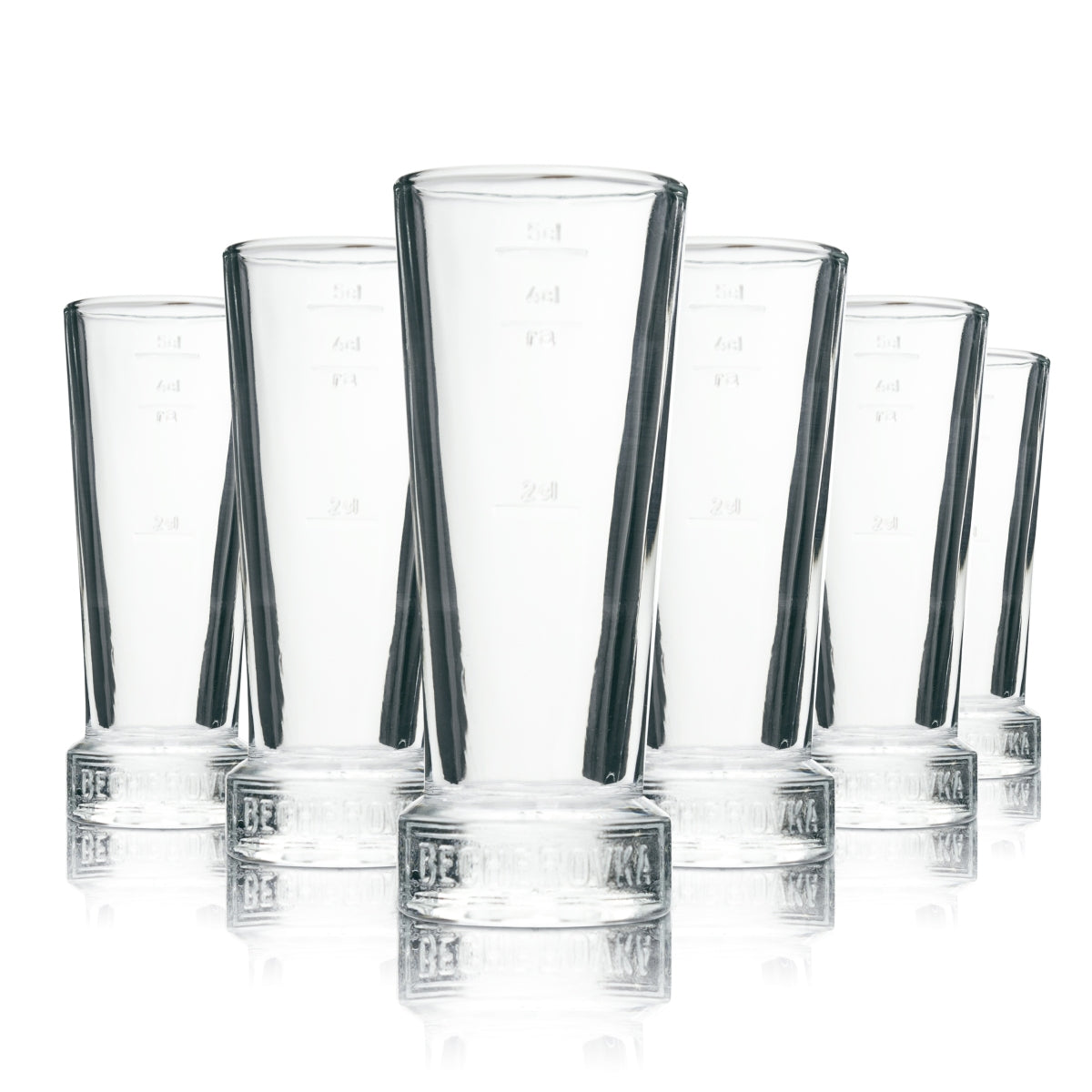 6x Becherovka Vodka Glas Shotbecher 5cl rastal