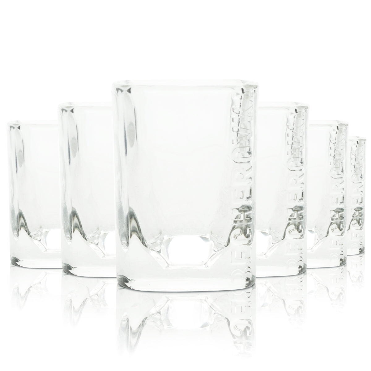 6x Becherovka Wodka Glas 4cl Shot Gläser Kurze Schnaps Stamper Gastro Eiche