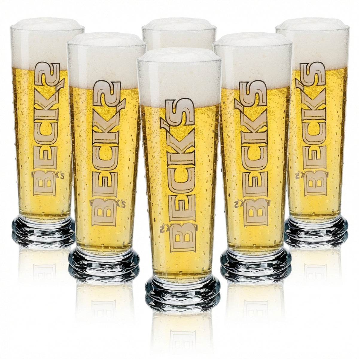 6x Becks Bier Glas 0,4l Seattle Sahm