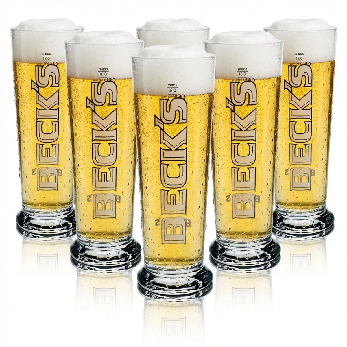 6x Becks Bier Glas 0,5l Seattle Sahm