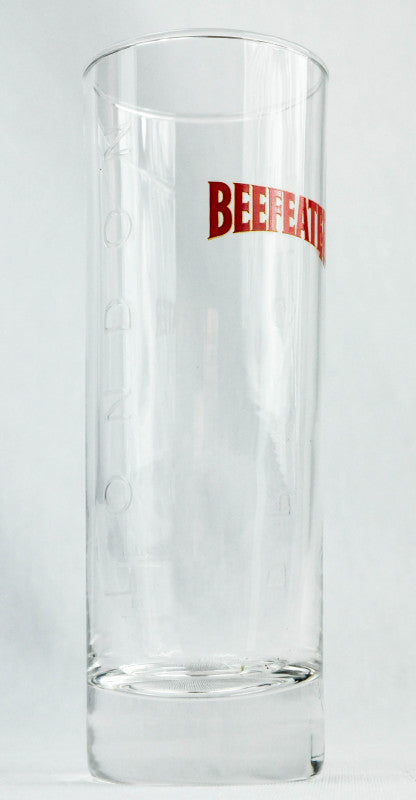 6x Beefeater Gin Gläser Longdrink Glas Konturschrift "Dry Gin" Logo rot
