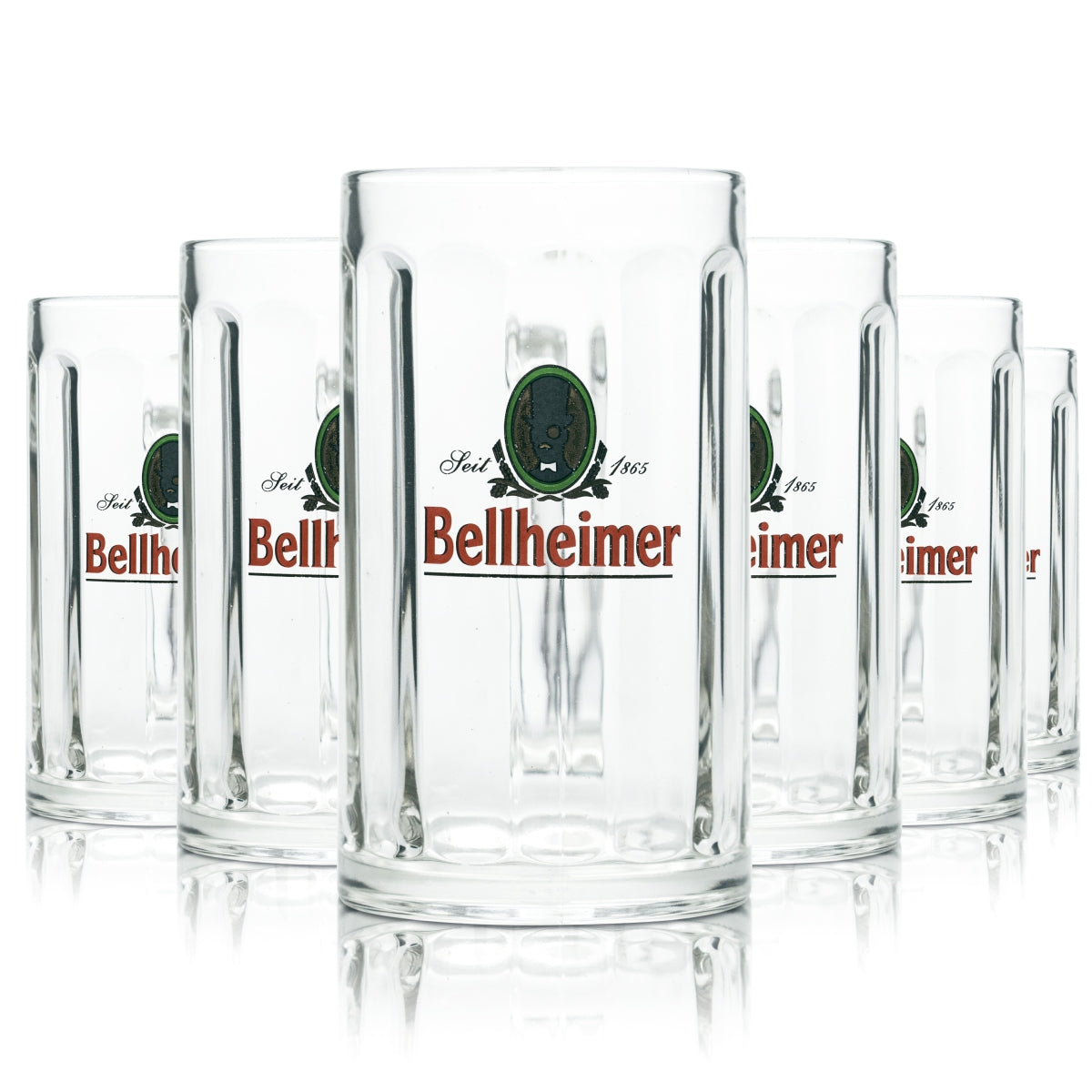 6x Bellheimer Glas 0,5l Kontur Bier Krug Humpen Seidel Gläser Pfälzer Brauerei