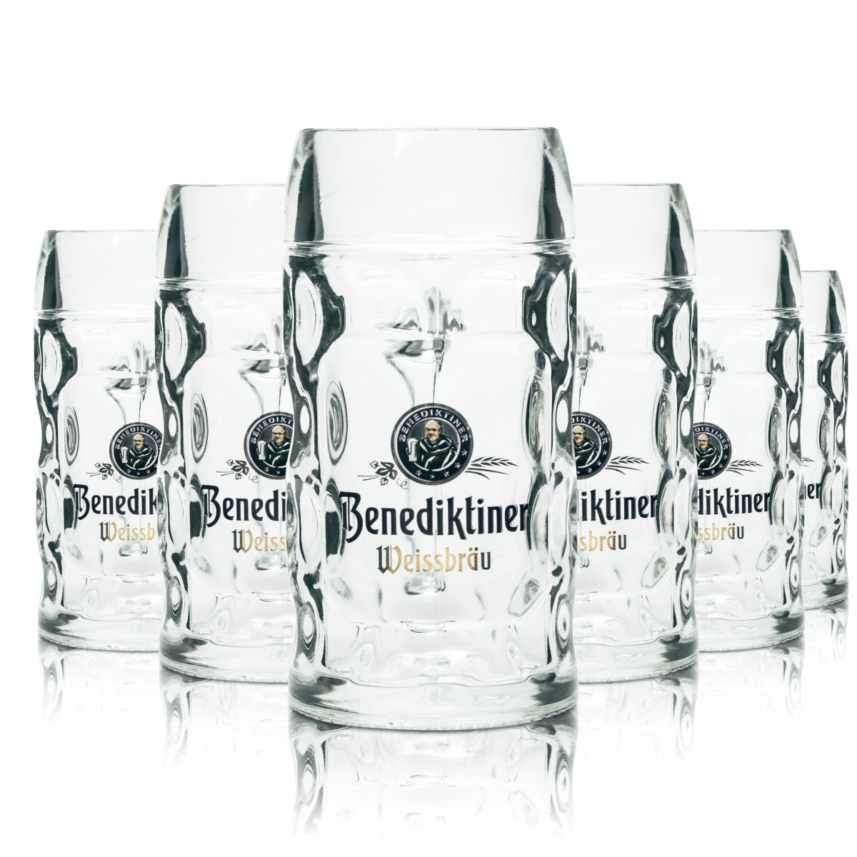 6x Benediktiner Weissbräu Bier Glas 0,3l Krug Isar Seidel Henkel Gläser Krüge – Ansicht 2