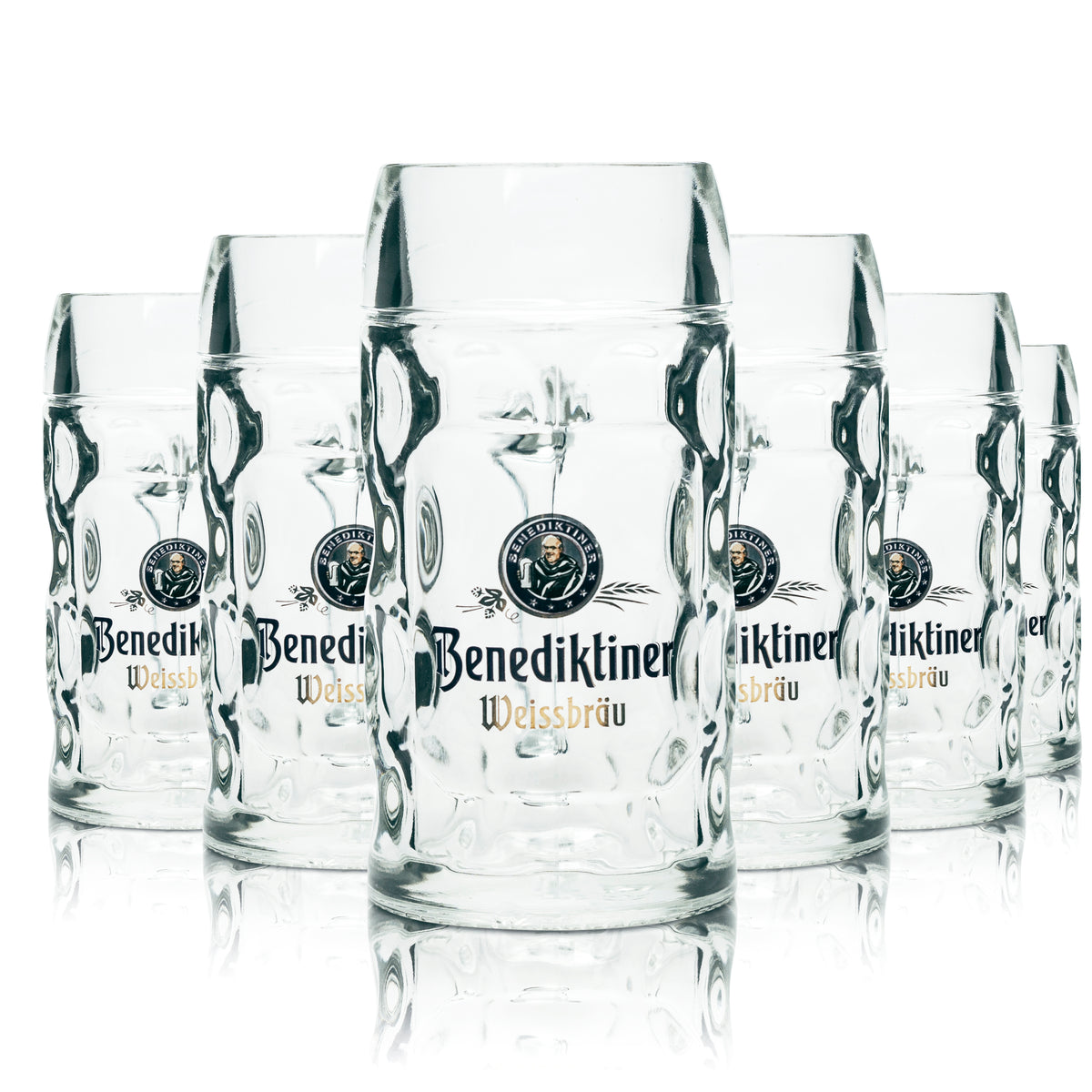 6x Benediktiner Weissbräu Bier Glas 0,3l Krug Isar Seidel Henkel Gläser Krüge – Ansicht 5