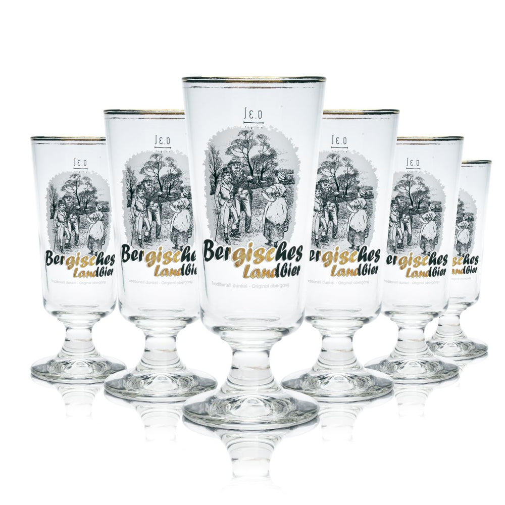6x Bergisches Landbier Bierglas 0,3l Brauerstutzen Pokalglas Tulpe Gläser Set