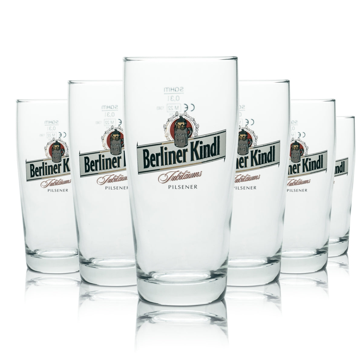 6x Berliner Kindl Glas 0,3l Willi Becher Pilsener Bier Gläser Brauerei Gastro
