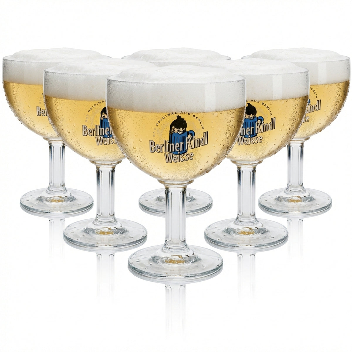 6x Berliner Kindl Weisse Bier Glas Pokal 0,3l