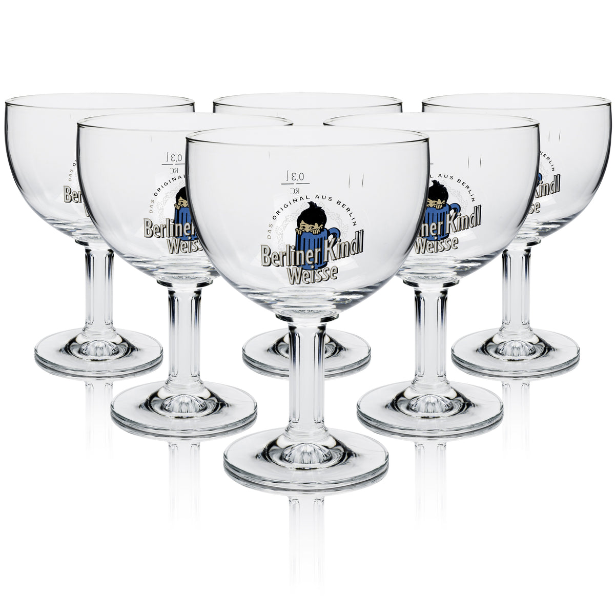 6x Berliner Kindl Weisse Bier Glas Pokal 0,3l – Ansicht 4