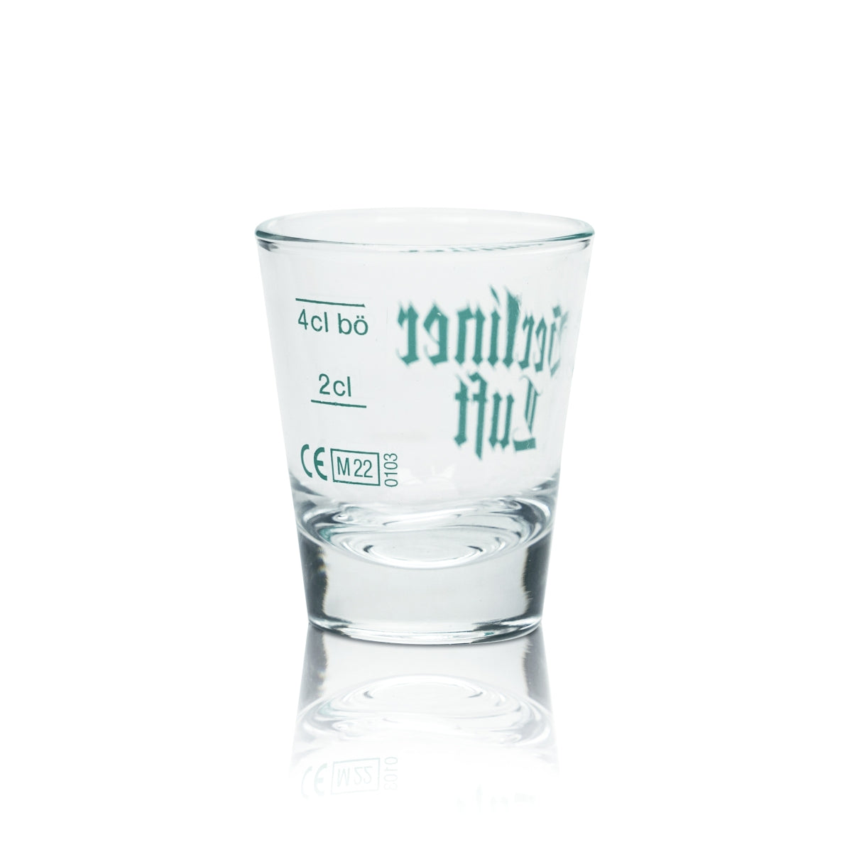 6x Berliner Luft Glas 4cl Schnaps Gläser Stamper Kurze Shot Pfeffi Gastro Eiche – Ansicht 3
