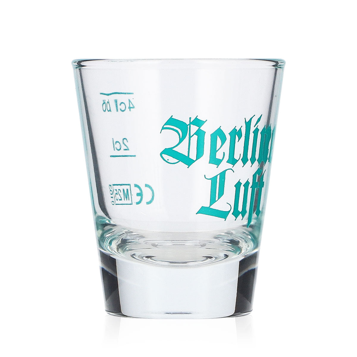 6x Berliner Luft Tequila Glas 2cl + 4cl Shotglas Türkises Logo – Ansicht 3