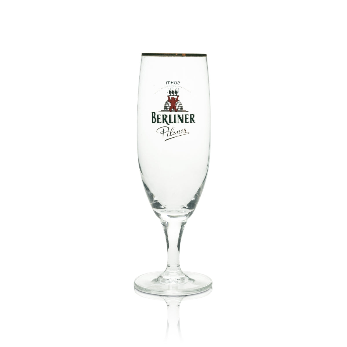 6x Berliner Pilsener Bier Glas Pokal 0,3l Goldrand Logo Gold Sahm – Ansicht 2