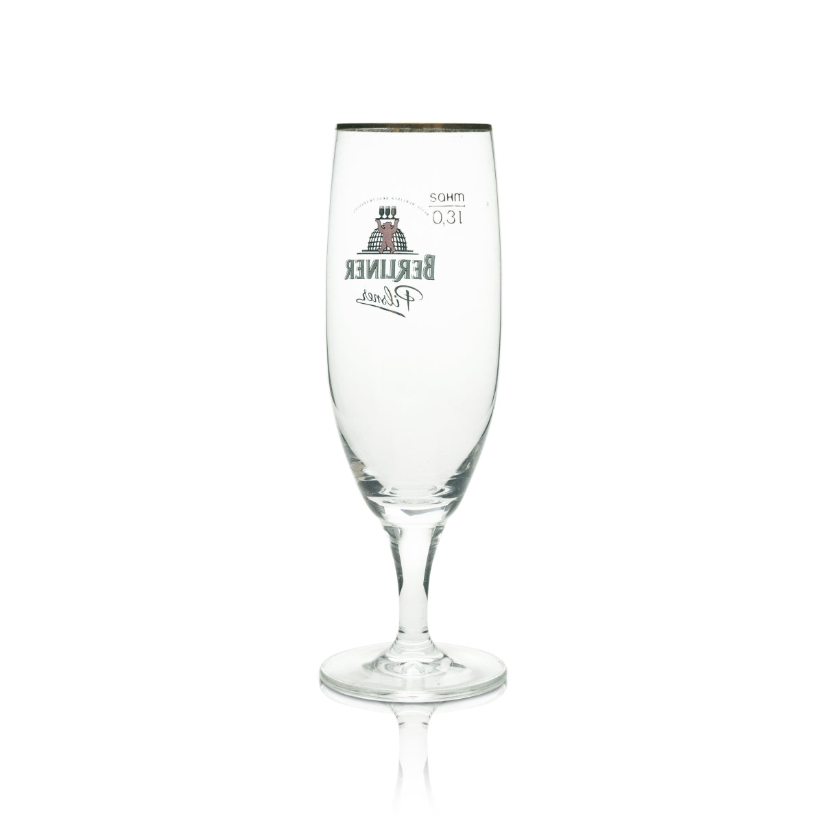 6x Berliner Pilsener Bier Glas Pokal 0,3l Goldrand Logo Gold Sahm – Ansicht 3