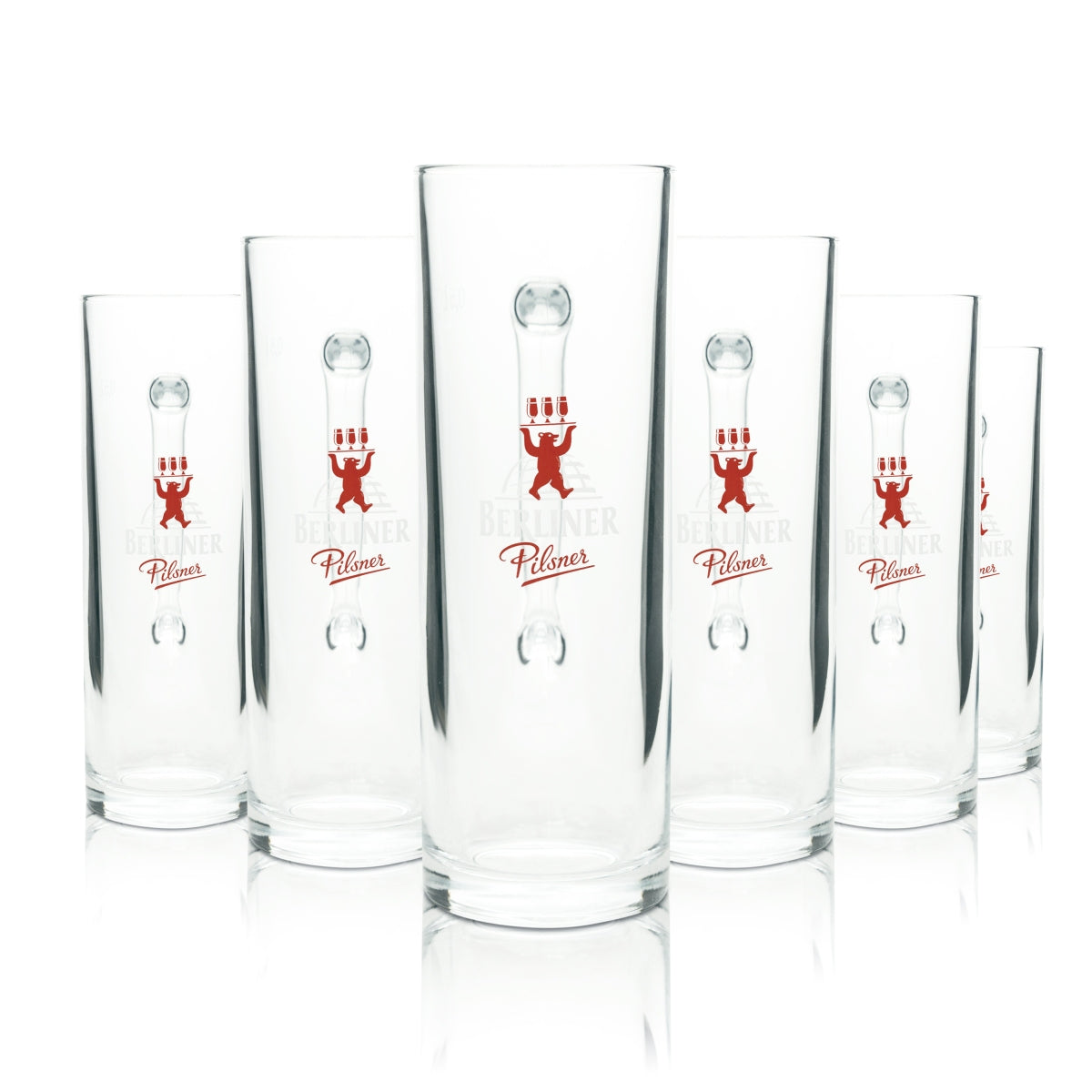 6x Berliner Pilsner Bier Glas 0,5l Krug Seidel Dallas Sahm Henkel Gläser Beer