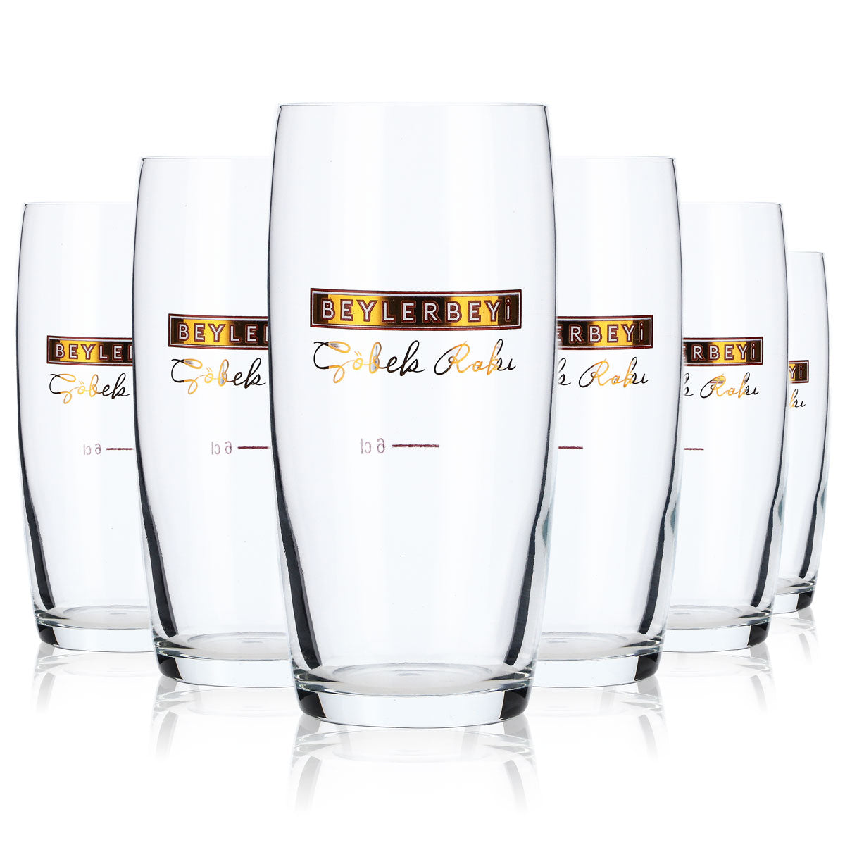 6x Beylerbeyi Raki Glas 0,2l Becher konische Form 6cl Gläser goldenes Logo – Ansicht 5